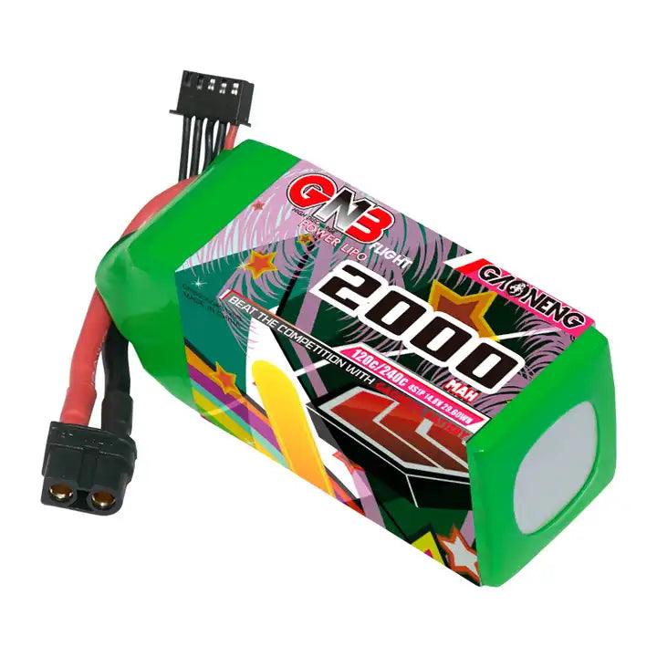 Batería de polímero de litio GNB 2000 MAH 14,8 V 4S 120 C XT60 para dron con cámara FPV de estilo libre y largo alcance