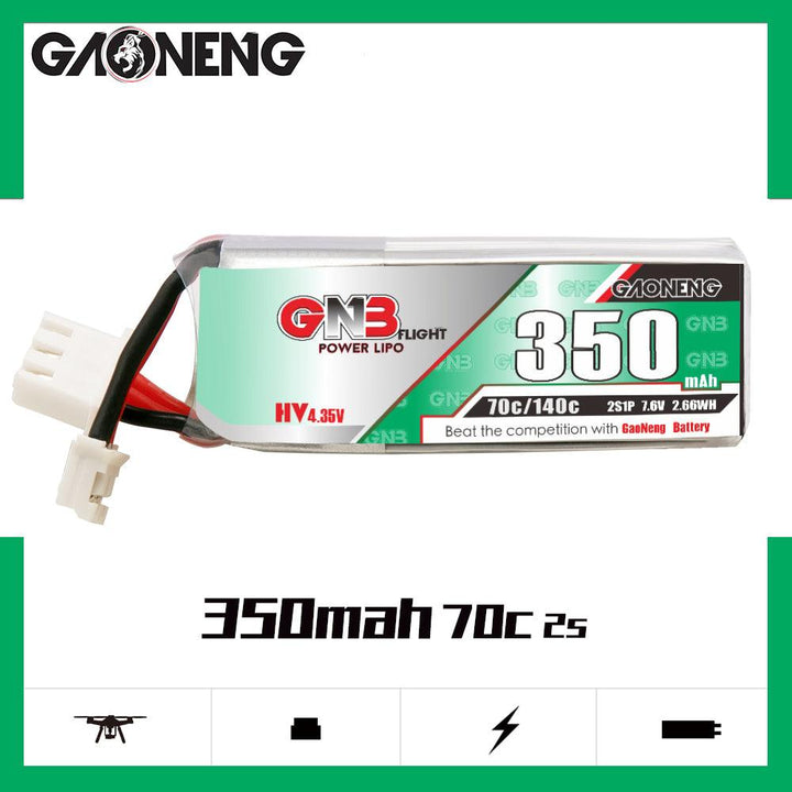 Batería GNB de 350 mAh, 2S, 7,6 V, alta tensión, 70 °C, 140 °C 