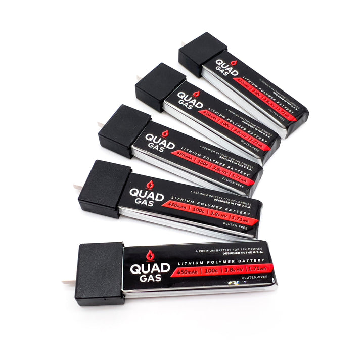 Baterías WREKD® Quad Gas 1S 450mAh V2 (paquete de 5)