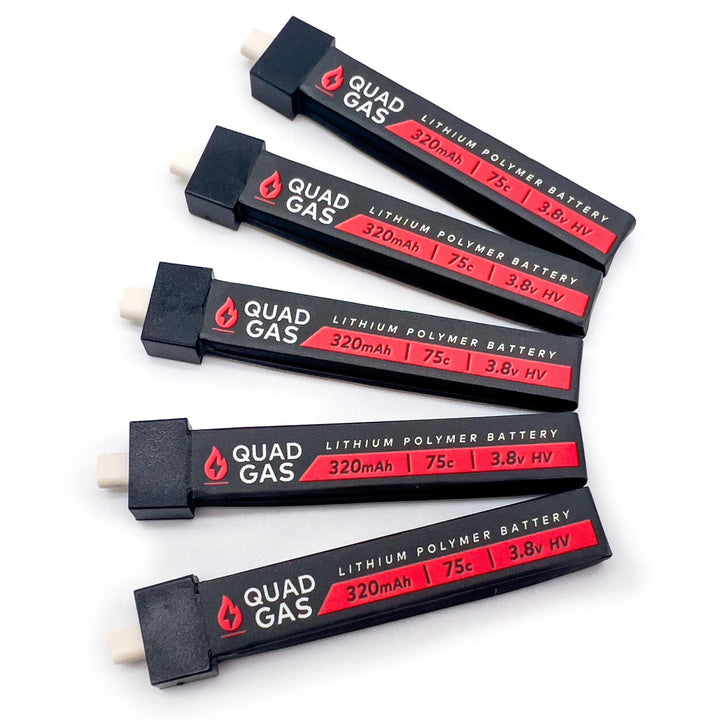 Batería ultraliviana WREKD® Quad Gas 1S de 300 mAh (paquete de 5)