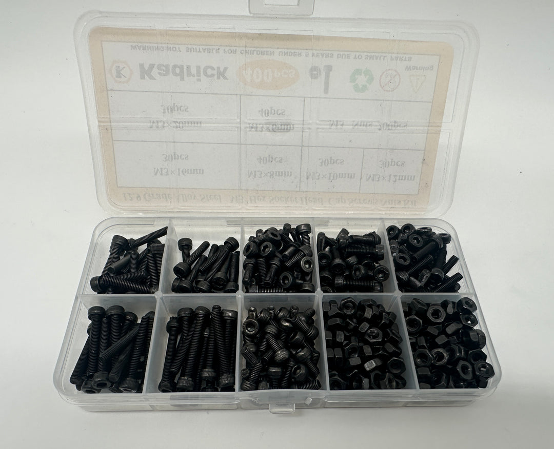 M3 Hex Socket Head Cap Steel Screw Set - 400 Pieces