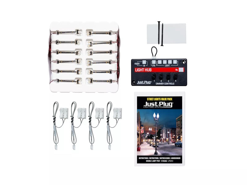 Woodland Scenics JP5913 Double Lamp Post Value Pack - N Scale