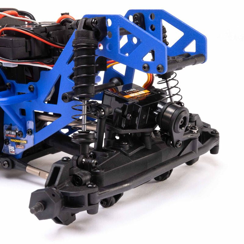 Losi 1/18 Mini LMT 4X4 BLUE Brushed Monster Truck RTR, Son-Uva Digger LOS01026T2