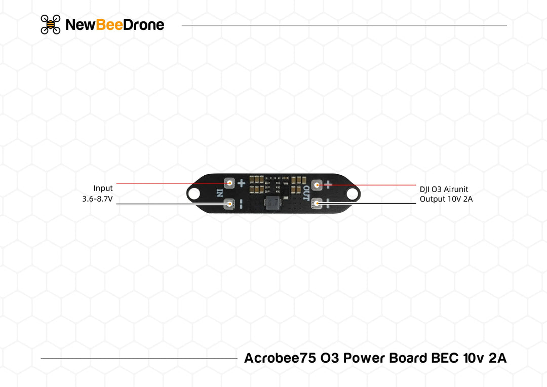Placa de alimentación BEC 10 V 2 A para Acrobee75 HD O3 de NewBeeDrone