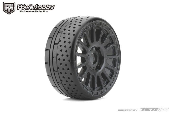 Powerhobby 1/8 GT Hot Dot Belted Mounted Tires 17mm Ultra Soft Compound Radial Wheels