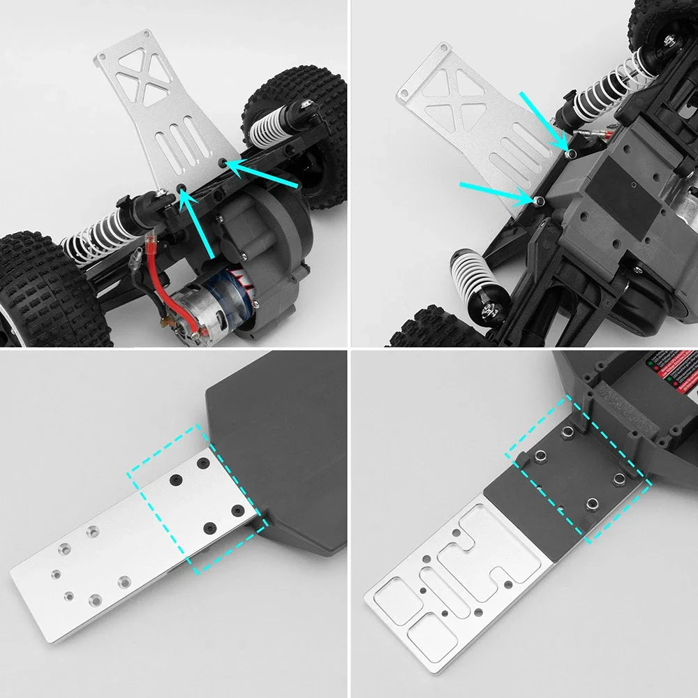 Powerhobby Wheelbase Extension 80mm Silver For Traxxas Rustler Bandit