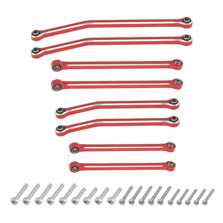 Powerhobby Aluminum Chassis Links + Steering Links Red Axial SCX30