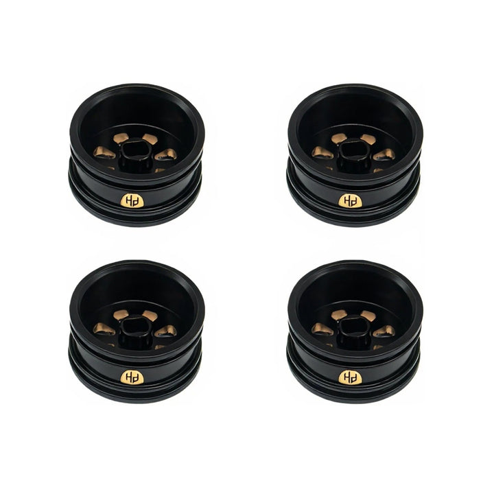 Powerhobby Brass Wheels 0.7" Black (4) Axial SCX30