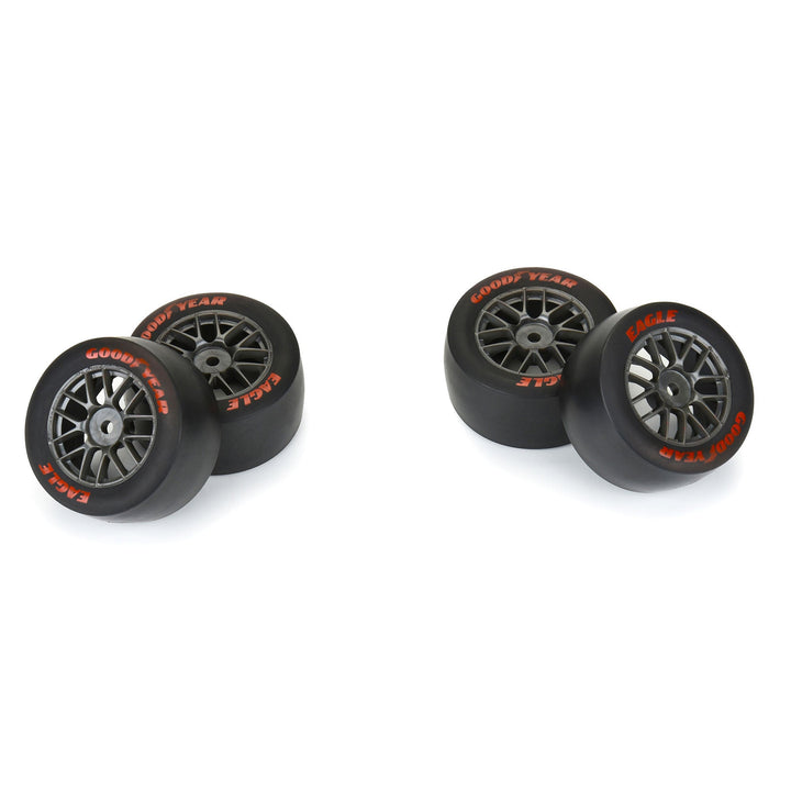 Pro-Line 1/12 Goodyear Eagle Option Tire F/R MTD Gray Wheels (4): Losi NASCAR
