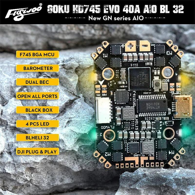 Flywoo GOKU HD 745 EVO 20x20 40A AIO BLHeli32 con MPU6000