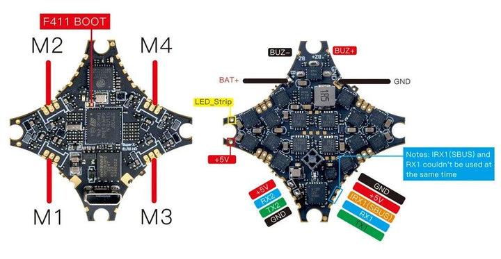 Controlador de vuelo AIO HappyModel SuperX HD 1-2S con ESC de 12 A - ELRS