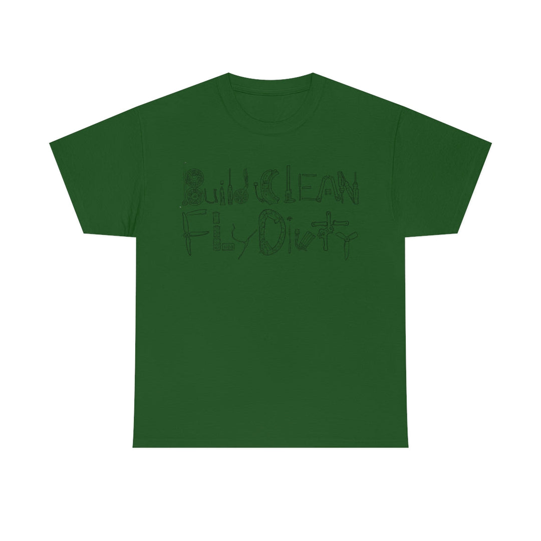 Camiseta Build Clean Fly Dirty - Logotipo negro