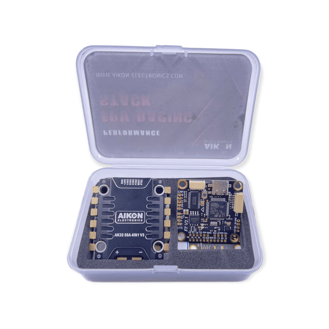 Aikon F7 3030 V2.1 HD Flight Controller and 55A BLHeli_32 4-in-1 ESC Stack - 30x30mm at WREKD Co.