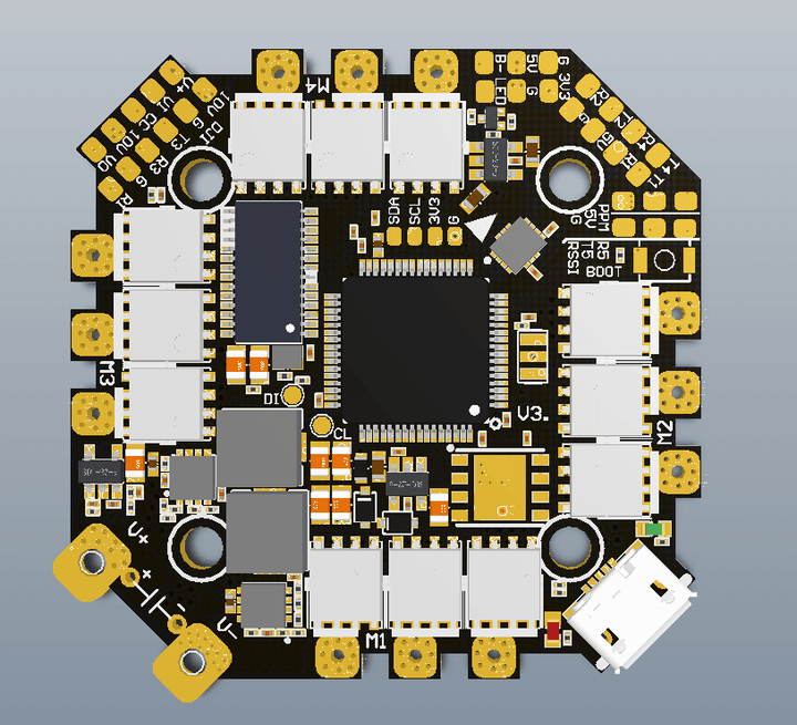 Aikon F7 60A BLHeli_S All-In-One Flight Controller - 25.5x25.5 at WREKD Co.