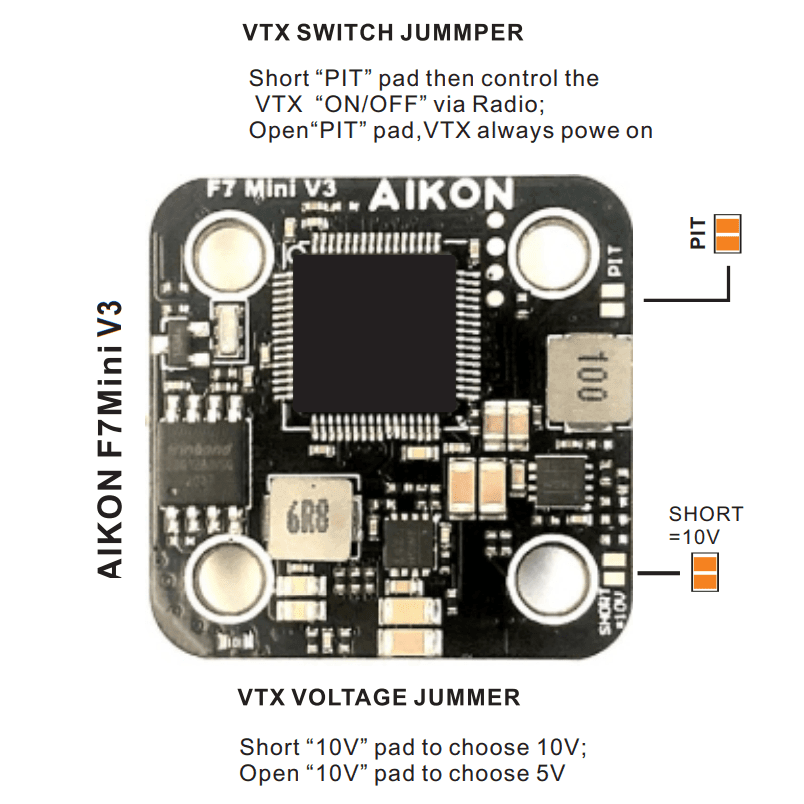 Aikon F7 Mini HD 20x20 V3 Flight Controller at WREKD Co.