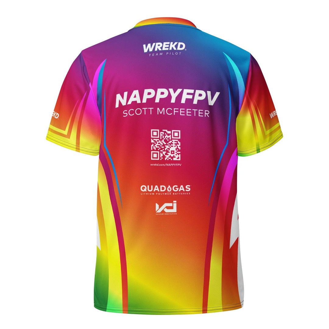 Jersey de piloto del equipo 2024: ejemplo de WREKD / ​​Nappy Rainbow