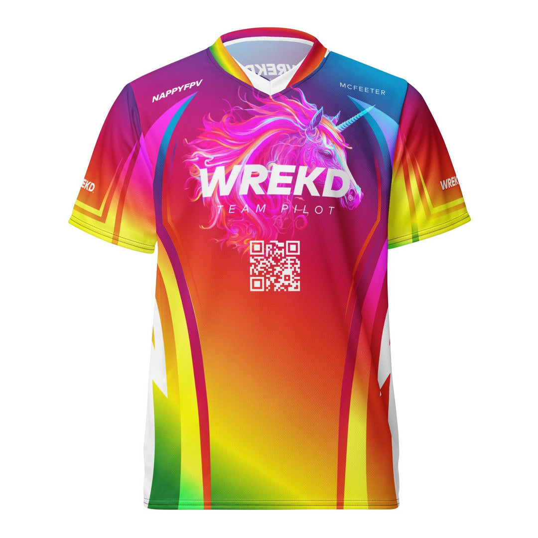 Jersey de piloto del equipo 2024: ejemplo de WREKD / ​​Nappy Rainbow