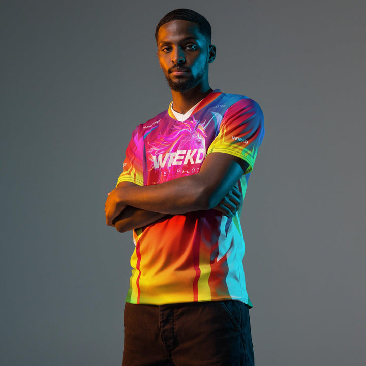 Jersey de piloto del equipo 2024: ejemplo de WREKD / ​​Nappy Rainbow