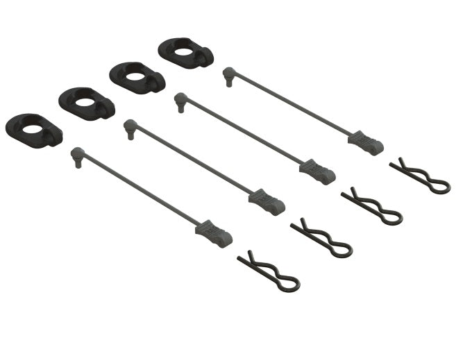 Arrma ARA390294 Body Clip Retainers 1/5 Scale Black Kraton 4X4 8S Outcast 8S