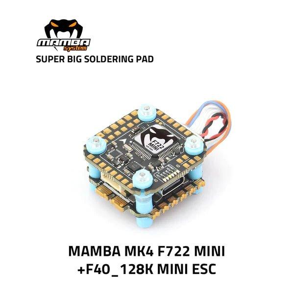 Diatone MAMBA MK4 F722 MINI + F40A 3-6S 128kHz BLHeli_32 Flight Controller Stack - 20x20mm at WREKD Co.