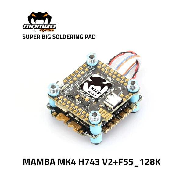 Diatone MAMBA MK4 H743 V2 + F55A 55A 3-6S 128K BLHeli_32 Flight Controller/ESC Stack - 30x30mm at WREKD Co.