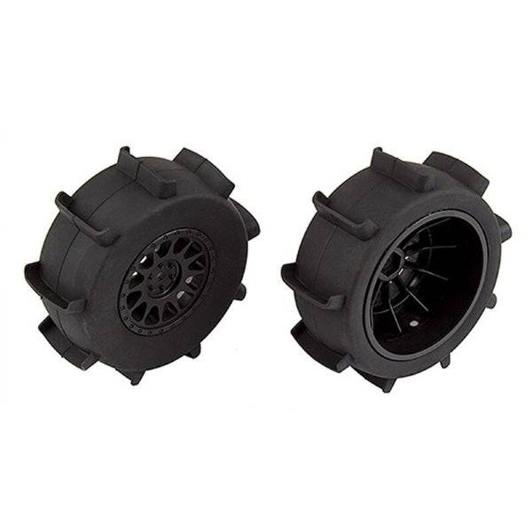 Associated 71062 1/10 Sand Paddle Rear Mounted Tires w Method Wheels Black (2)