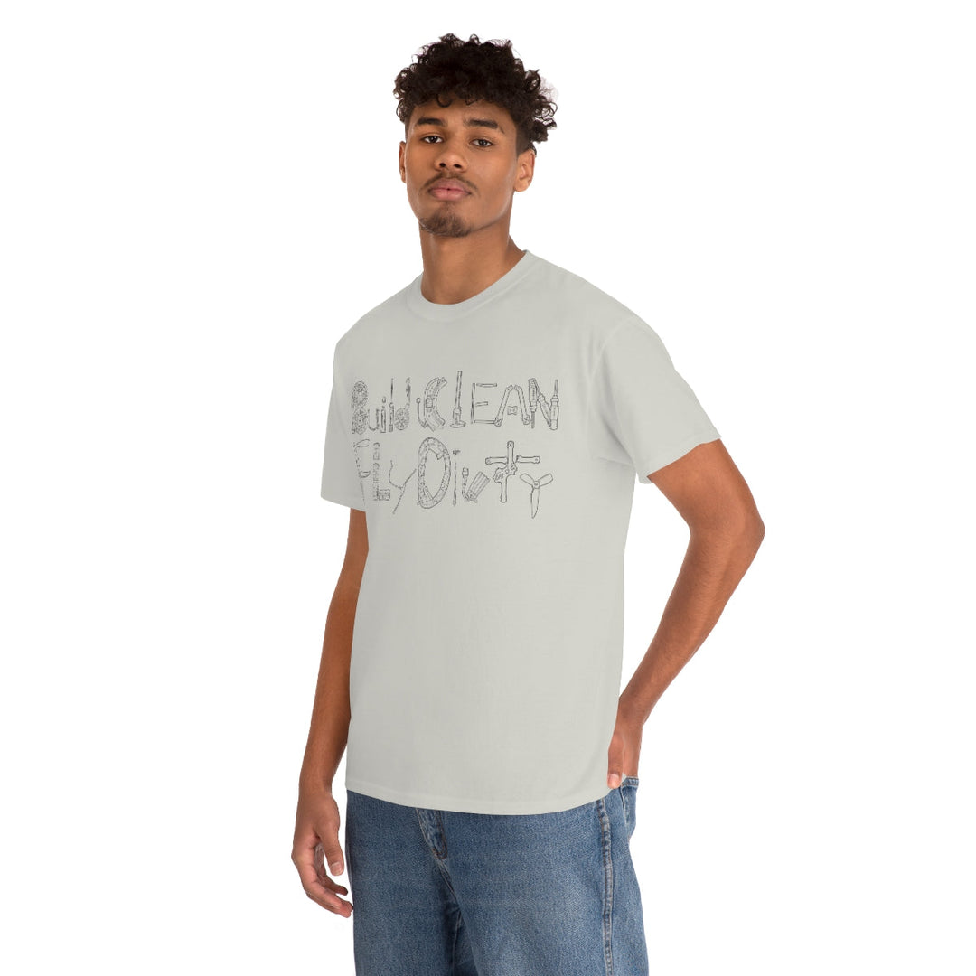 Camiseta Build Clean Fly Dirty - Logotipo negro