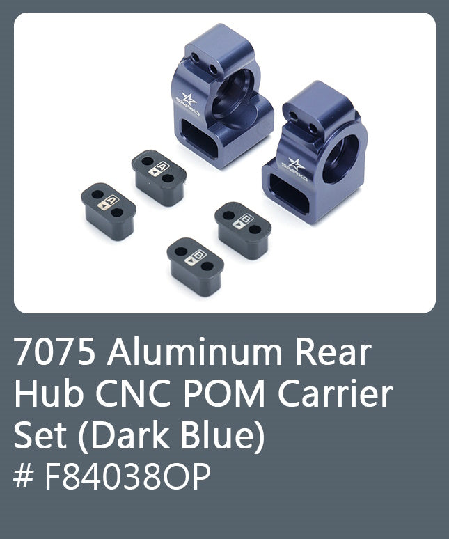 Sparko F8 F84038OP 7075 Aluminum Rear Hub CNC POM Carrier Set Blue