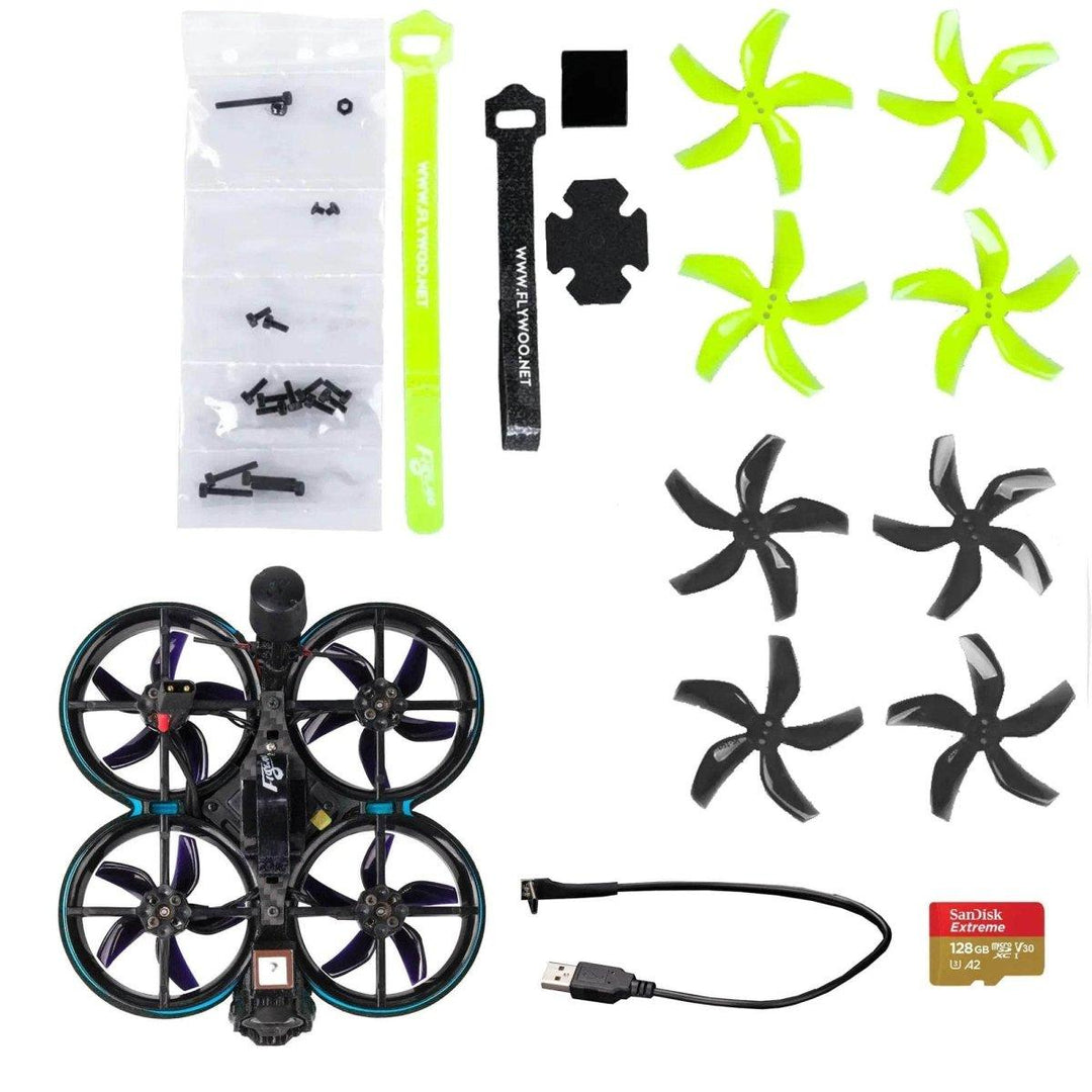 Flywoo BNF CineRace20 HD V2 Neon LED 4S Cinewhoop con unidad de aire DJI O3 - ELRS