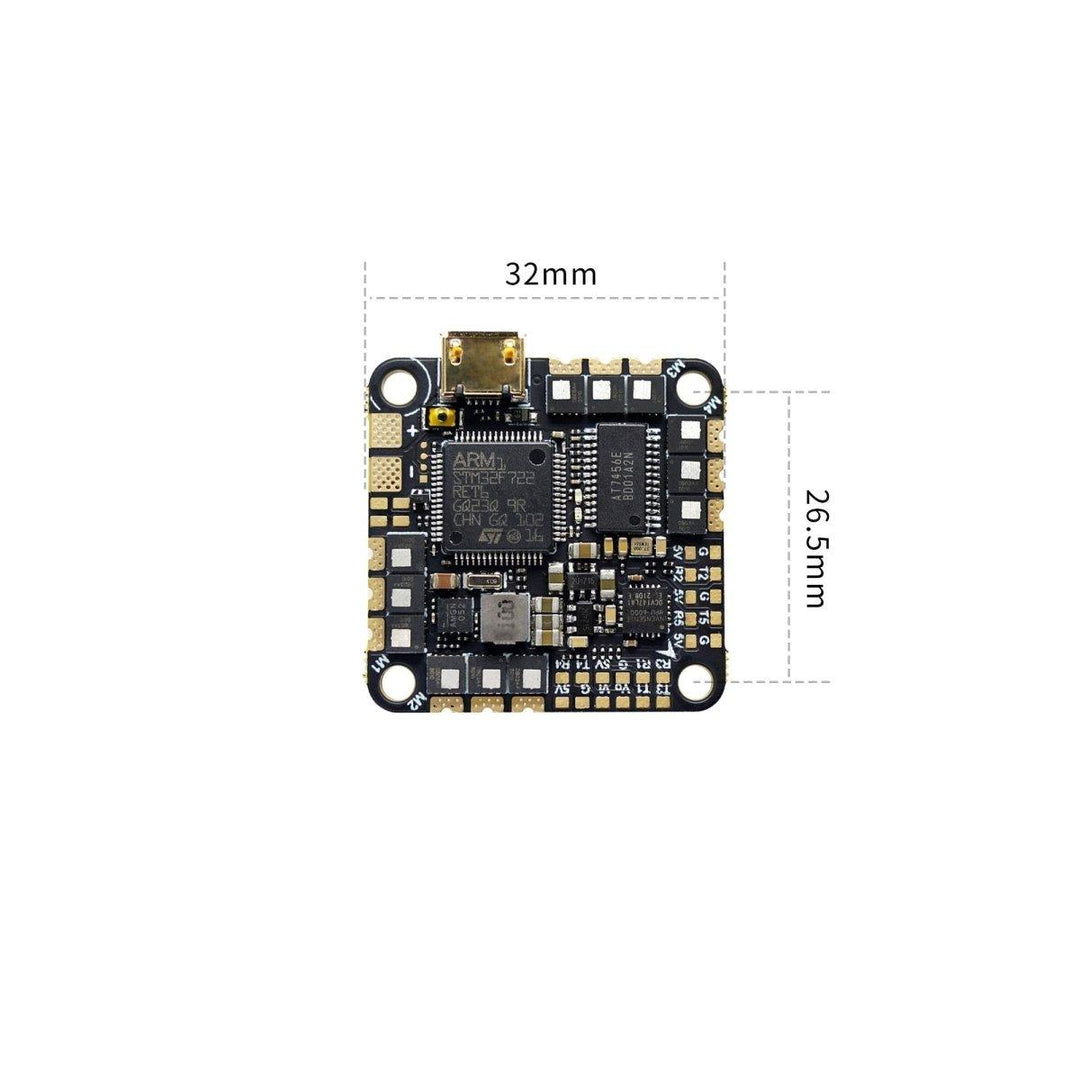 GEPRC GEP-F722-45A AIO F722 FC 45A 2-6S 8bit BLHeli_S ESC - 25.5x25.5mm at WREKD Co.