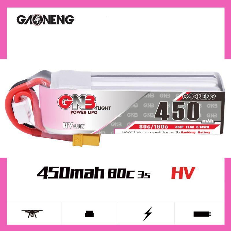 Batería Lipo GNB 450 mAh (HV) 11,4 V 3S 80 C - (HV) XT30