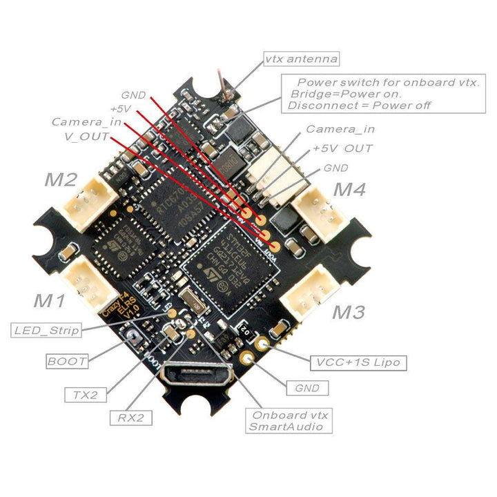 Happymodel ExpressLRS ELRS 900MHz F4 Whoop AIO Flight Controller at WREKD Co.