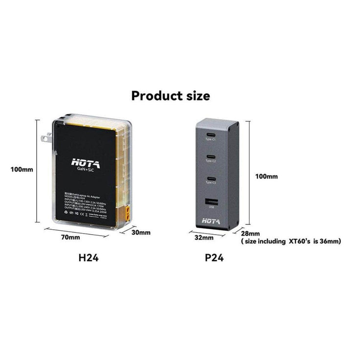 HOTA P24 PD 248W USB Type-C Charger w/ 3-6S XT60 Input- Grey at WREKD Co.