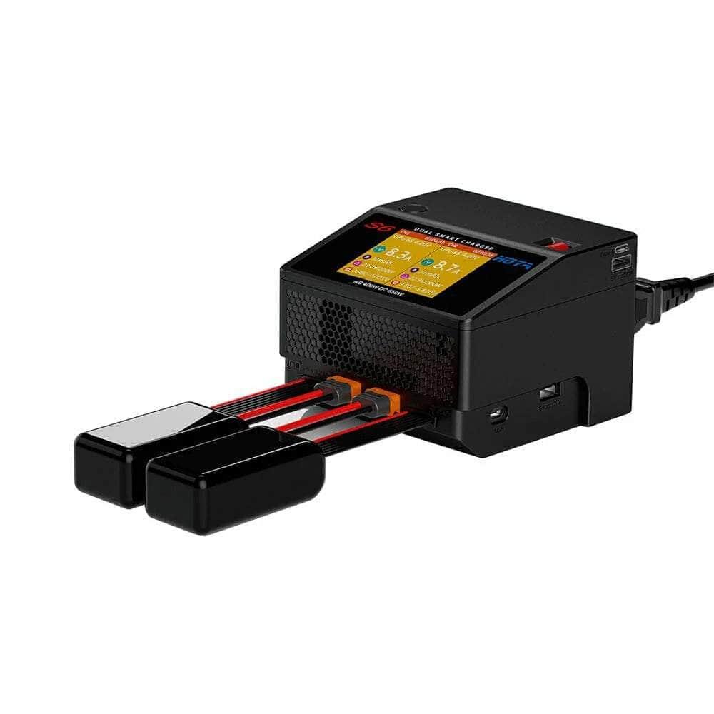 HOTA S6 400W 15A 1-6S Dual Channel AC/DC Smart Charger - Black at WREKD Co.