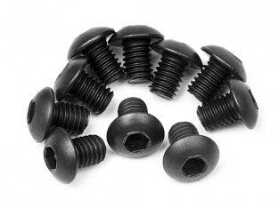 Hot Bodies 103672 Racing TP Button Head Screw M3x6mm Hex Socket (8) Vorza