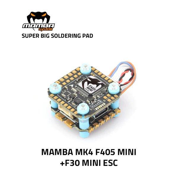 MAMBA F405 MINI MK4 F30 MINI 30A 3-6S BLHeli_S ESC/Flight Controller Stack - 20*20mm at WREKD Co.