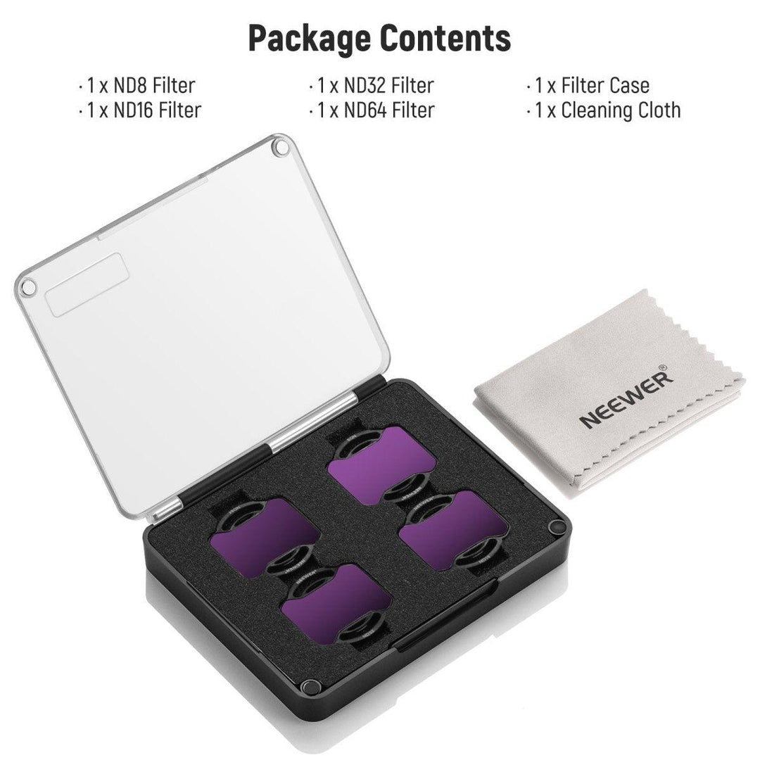 NEEWER 4 Pack ND Filter Kit for DJI Avata 2 ND8 ND16 ND32 ND64 at WREKD Co.