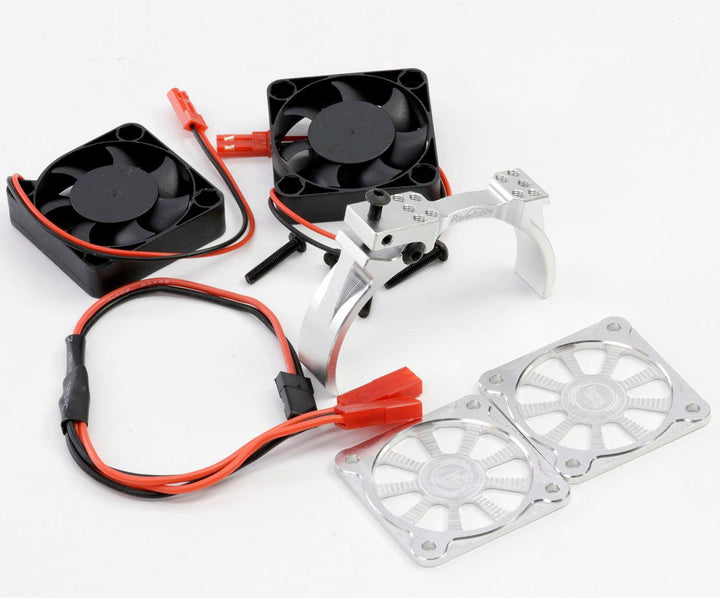 Powerhobby 1/5 Aluminum Heatsink Dual High Speed Cooling Fans w/Cover Silver