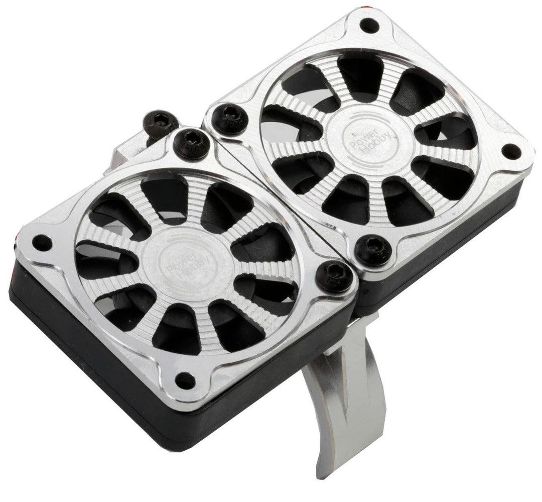 Powerhobby 1/5 Aluminum Heatsink Dual High Speed Cooling Fans w/Cover Silver