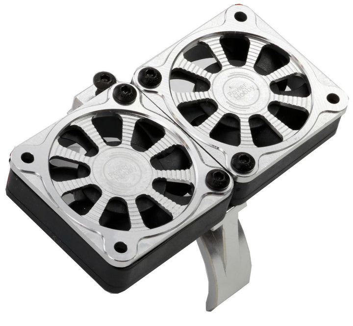 Powerhobby 1/5 Aluminum Heatsink Dual High Speed Cooling Fans w/Cover Silver