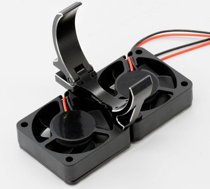 Powerhobby 1/8 Aluminum Heatsink 30mm Twin Turbo High Speed Cooling Fans 28K Black