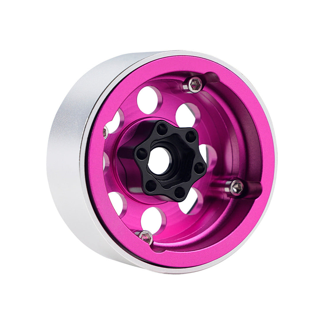 Powerhobby B2 Aluminum 1.9 Beadlock Wheels 9mm Hubs Pink (4) 1/10 Rock Crawler