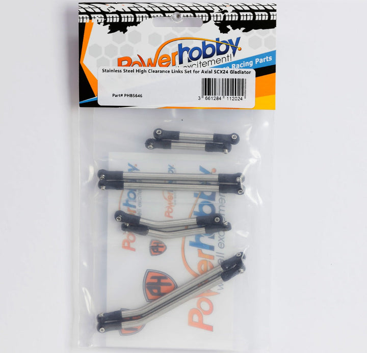 Powerhobby 8PC Stainless Steel High Clearance Links Set Axial SCX24 Gladiator