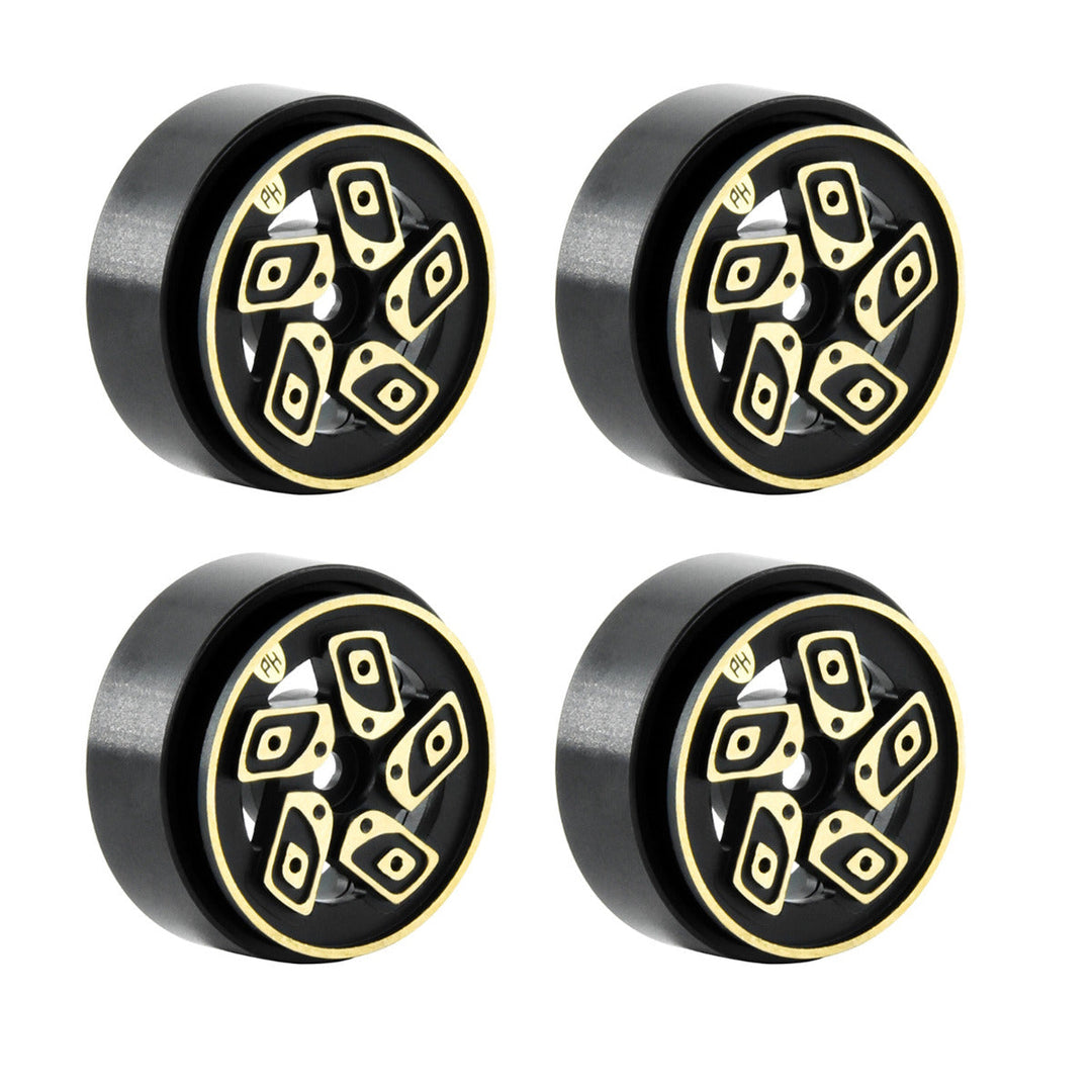 Powerhobby 1.0" Z8 Brass Beadlock Crawler Wheels 1/24 Axial SCX24 Jeep Bronco