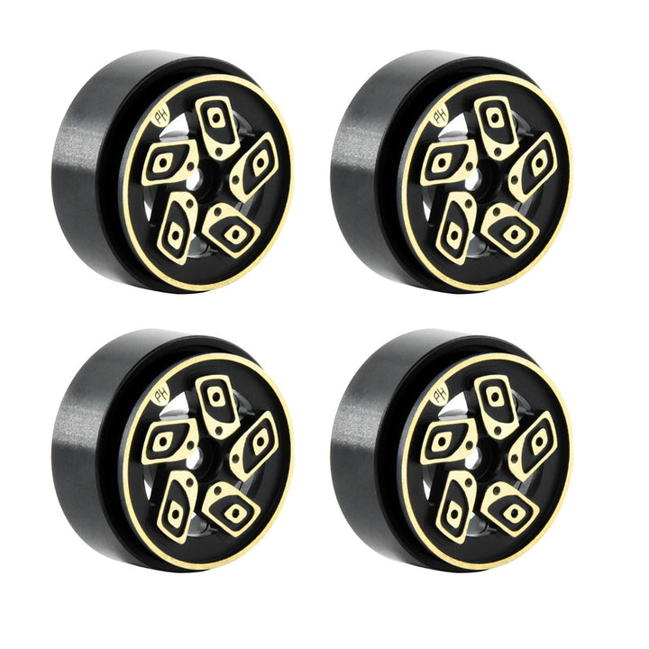 Powerhobby 1.0" Z8 Brass Beadlock Crawler Wheels 1/24 Axial SCX24 Jeep Bronco
