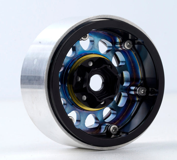 Powerhobby Aluminum 1.9" Beadlock Wheels Titanium (4) 1/10 Rock Crawler