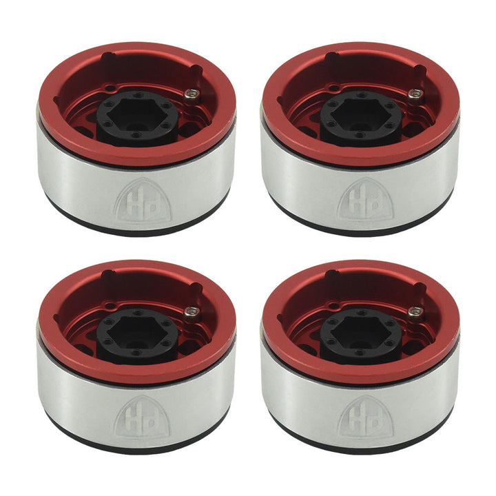 Powerhobby Aluminum 2.2" Beadlock Wheels Red (4) 1/10 Rock Crawler