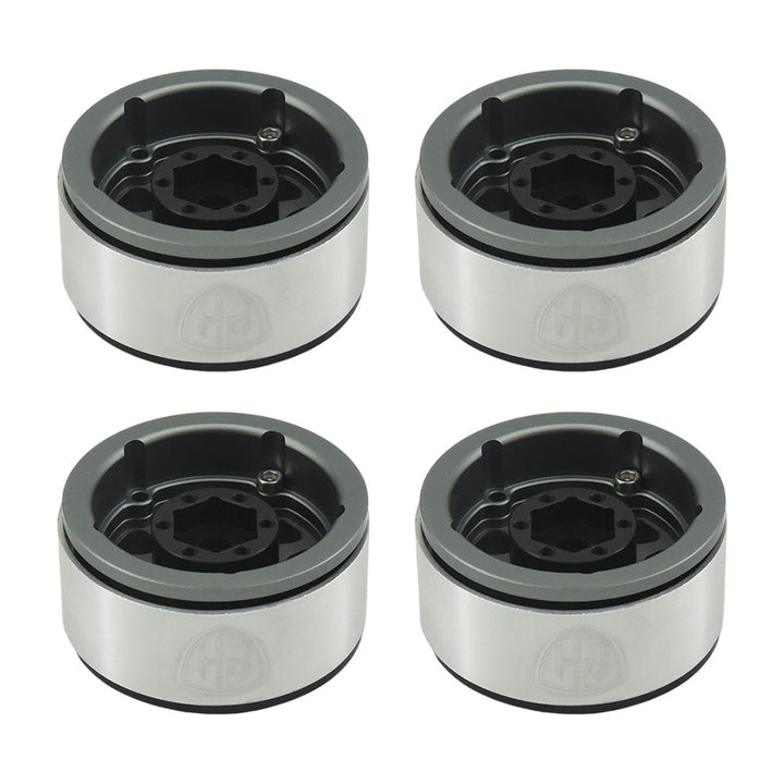 Powerhobby Aluminum 1.55" Beadlock Wheels Grey (4) 1/10 Rock Crawler