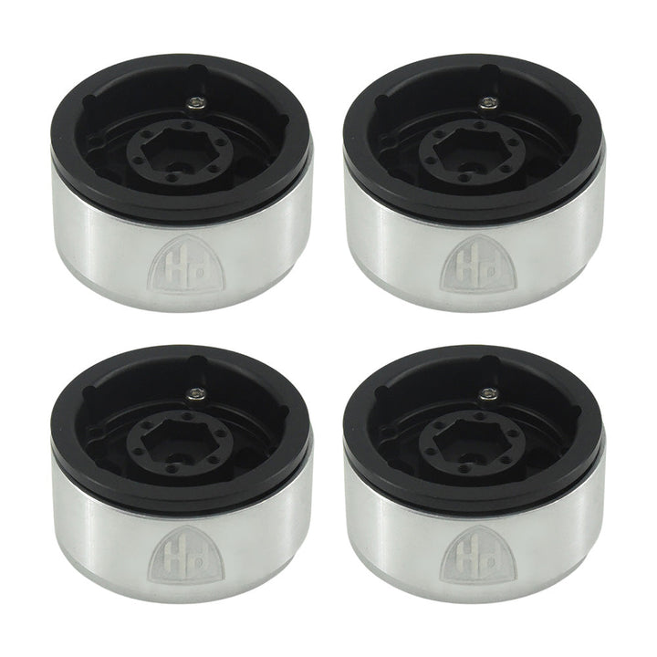 Powerhobby Aluminum 1.55" Beadlock Wheels Black (4) 1/10 Rock Crawler
