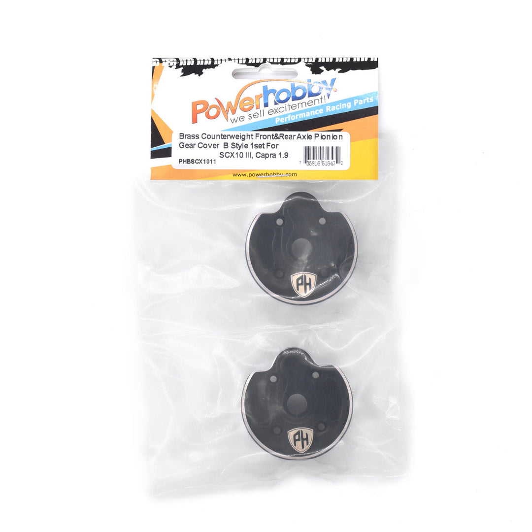 Powerhobby Outer Brass portal Cover Front or Rear Axial Capra / SCX10 III 85Grams
